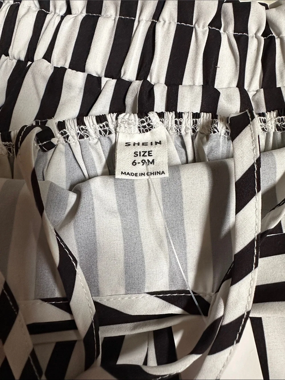 SHEIN Black & White Striped Halter Crop Top with High-Waist Shorts
